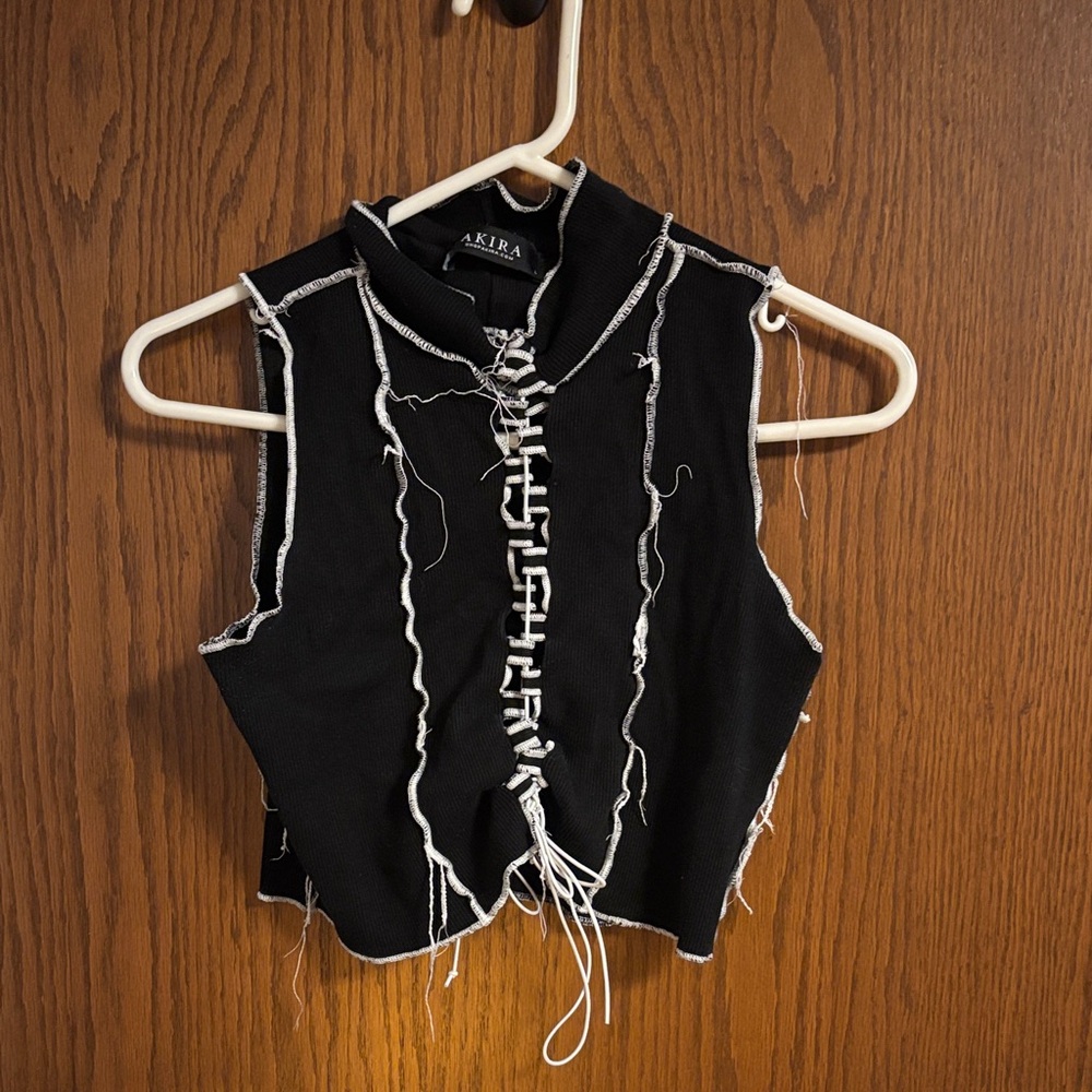 AKIRA tank Top with Lace-Up Front